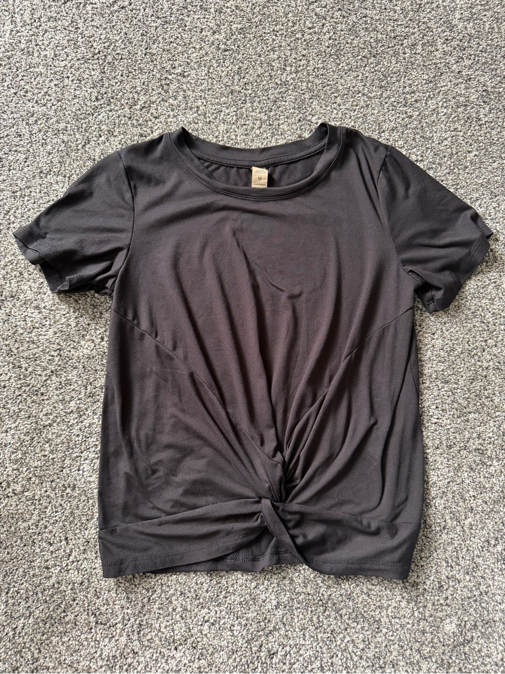 Yogalicious Black Twist-Front Short Sleeve Tee